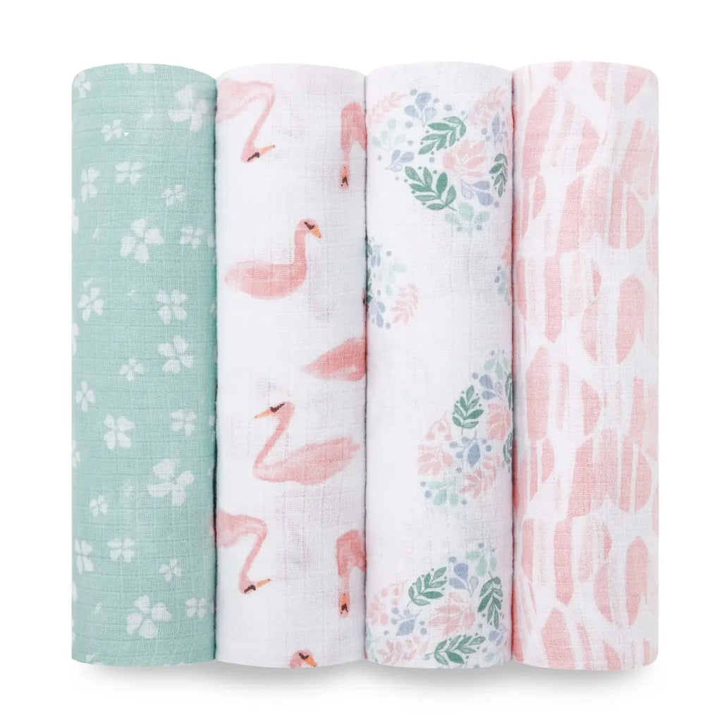 ESSENTIALS COTTON MUSLIN SWADDLES 4 PACK