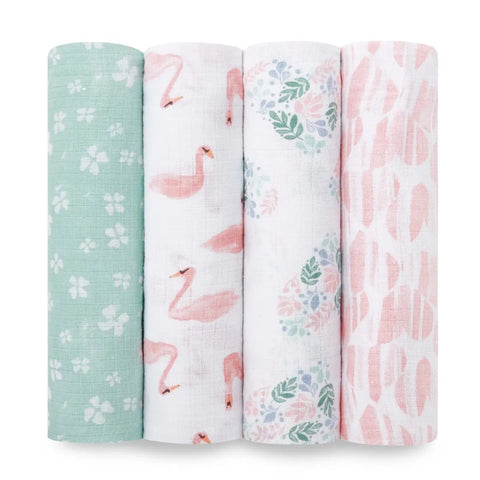 ESSENTIALS COTTON MUSLIN SWADDLES 4 PACK