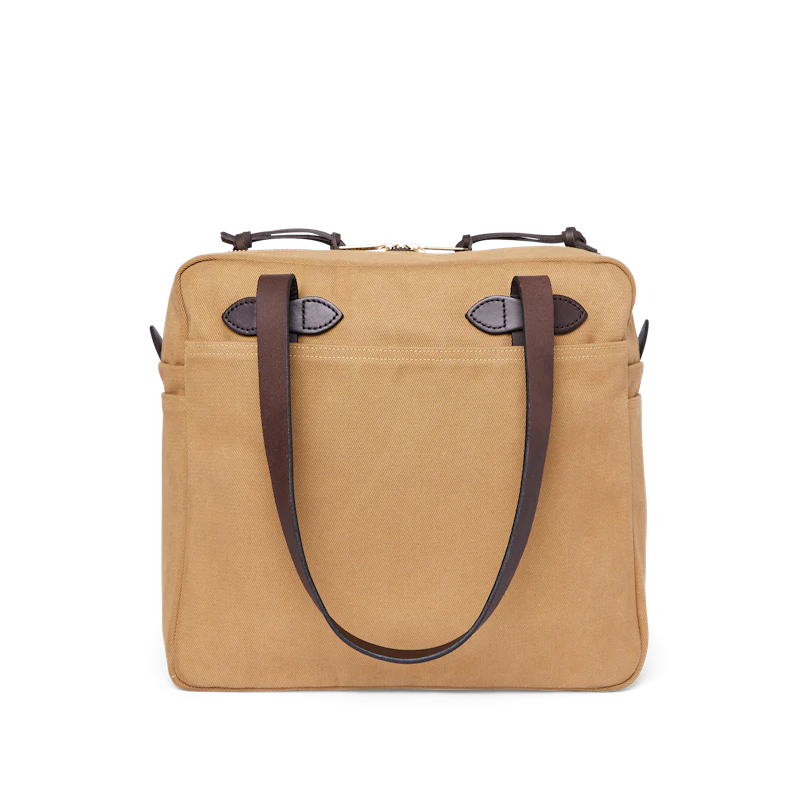 RUGGED TWILL TOTE BAG WITH ZIPPER – 12345 Clothing