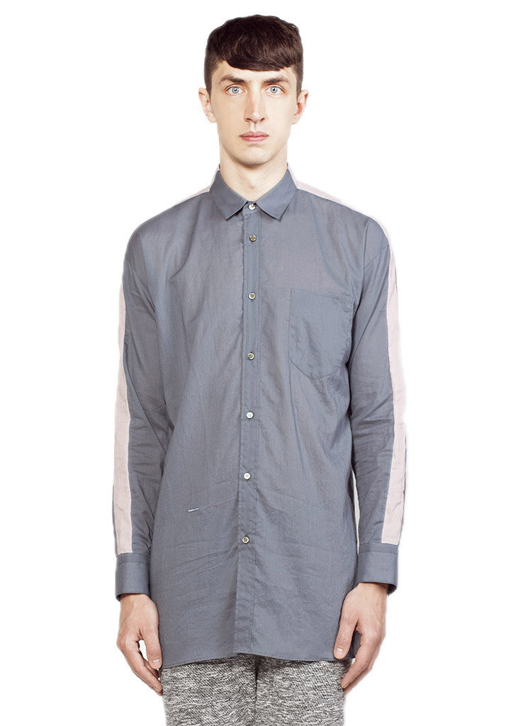 TWO TONE STAND COLLAR SHIRT